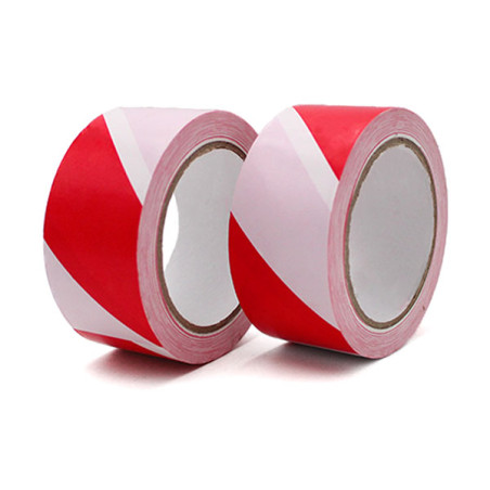 Ruban adhésif d'avertissement en PVC rouge et blanc