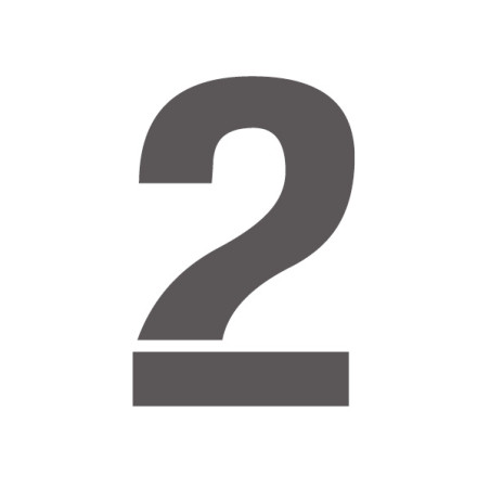 Pochoir chiffre 2 en pvc