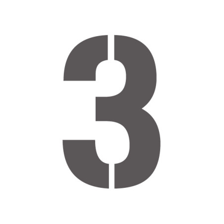 Pochoir chiffre 3 en pvc