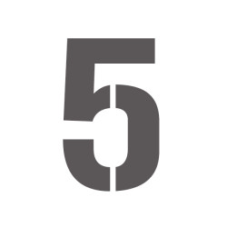 Pochoir chiffre 5 en pvc