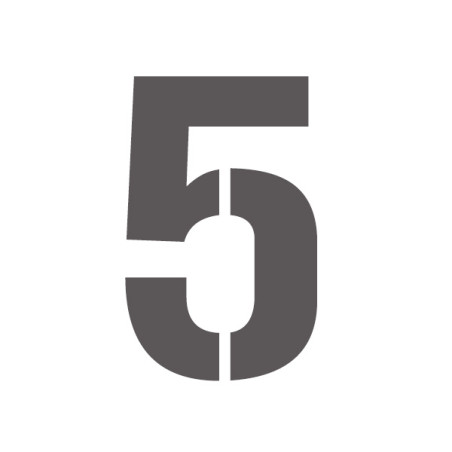 Pochoir chiffre 5 en pvc