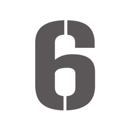 Pochoir chiffre 6 en pvc