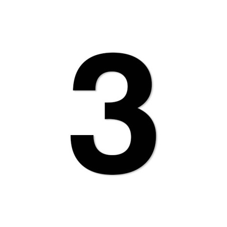 Chiffre découpé laser : 3