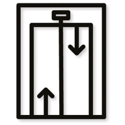 Pictogramme découpé au laser : ASCENSEUR
