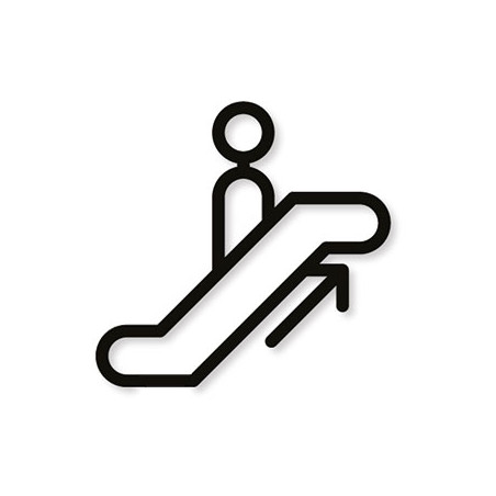 Pictogramme découpé au laser : ESCALATEUR MONTANT