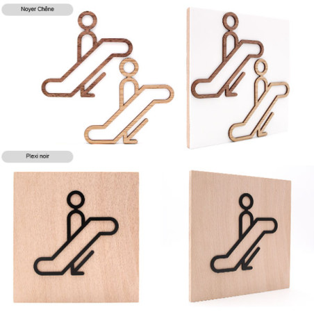 Pictogramme découpé au laser : ESCALATEUR MONTANT