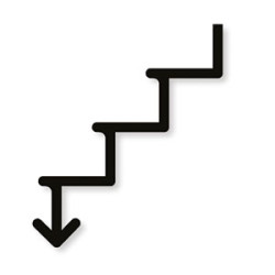 Pictogramme découpé au laser : ESCALIER DESCENDANT