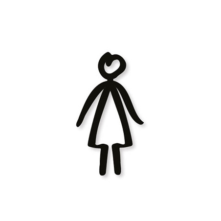 Pictogramme découpé au laser : FEMME TYPO MARQUEUR