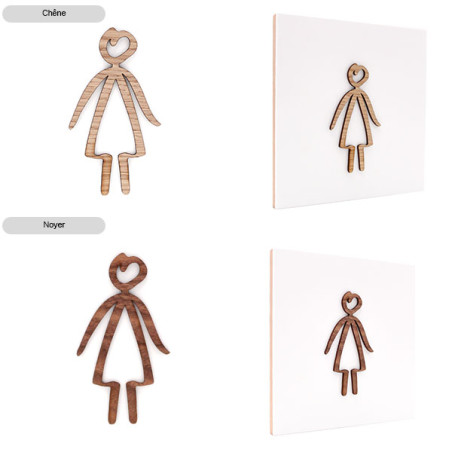 Pictogramme découpé au laser : FEMME TYPO MARQUEUR