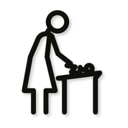 Pictogramme découpé au laser : FEMME CHANGE BÉBÉ