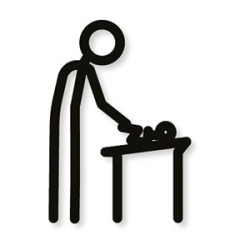 Pictogramme découpé au laser : HOMME CHANGE BÉBÉ