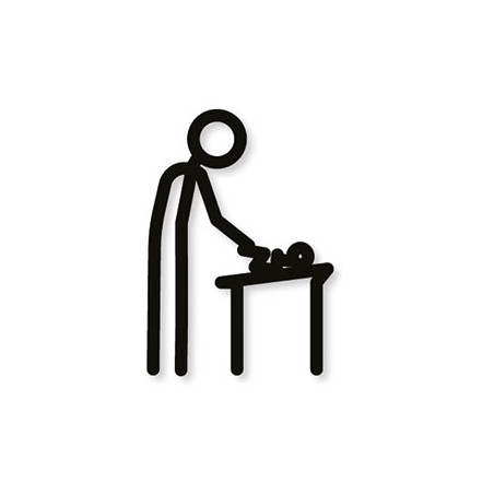 Pictogramme découpé au laser : HOMME CHANGE BÉBÉ