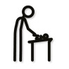 Pictogramme découpé au laser : HOMME CHANGE BÉBÉ