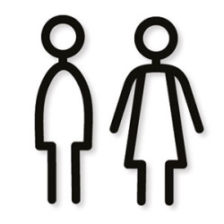 Pictogramme découpé au laser : HOMME ET FEMME