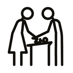 Pictogramme découpé au laser : HOMME FEMME CHANGE BÉBÉ