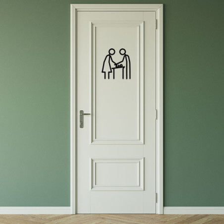 Pictogramme découpé au laser : HOMME FEMME CHANGE BÉBÉ