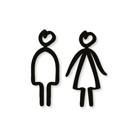Pictogramme découpé au laser : HOMME ET FEMME TYPO MARQUEUR