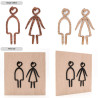 Pictogramme découpé au laser : HOMME ET FEMME TYPO MARQUEUR