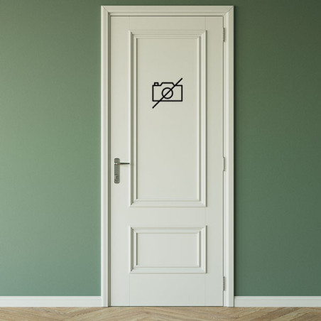 Pictogramme découpé au laser : PHOTO OU VIDÉO INTERDITE