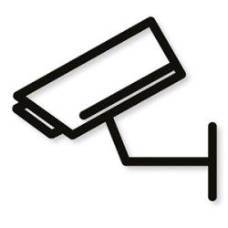 Pictogramme découpé au laser : VIDÉO SURVEILLANCE