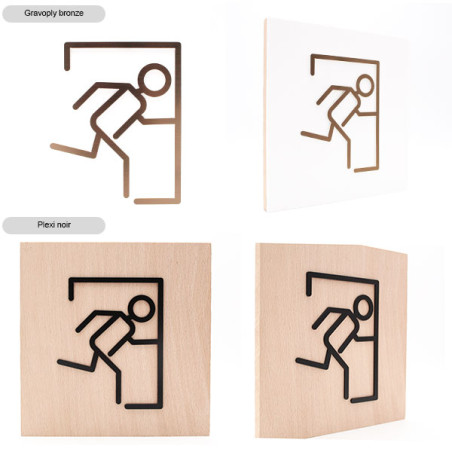 Pictogramme découpé au laser : EVACUATION