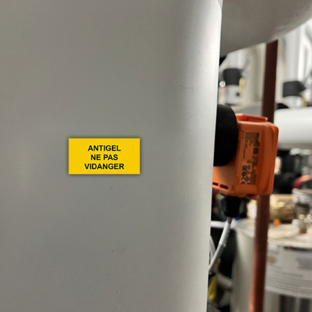 Panneau Plaque réglementaire ou normalisée Plaque réglementaire normée  Antigel ne pas Vidanger  en pvc