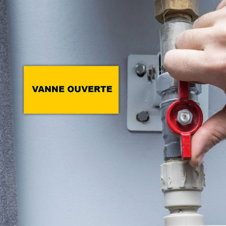 Panneau Plaque réglementaire ou normalisée Plaque réglementaire normée  Vanne Ouverte  en pvc