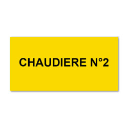 Plaque réglementaire normée  Chaudière n°2  en pvc