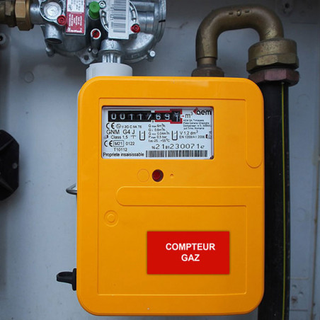 Panneau Plaque réglementaire ou normalisée Plaque réglementaire normée  Compteur Gaz  en pvc