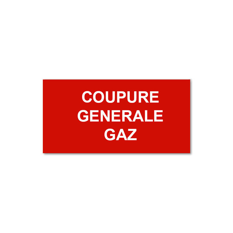 Plaque réglementaire coupure générale gaz PVC Aluplex — free download