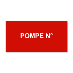 Plaque réglementaire normée  Pompe n°  en pvc