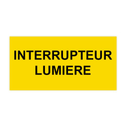 Plaque réglementaire normée Interrupteur lumière en pvc