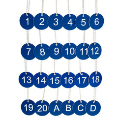 Lot de 24 jetons bleus gravure laser sur gravoply