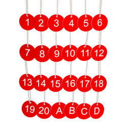 Lot de 24 jetons rouges gravure laser sur gravoply