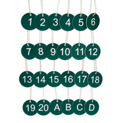 Lot de 24 jetons verts gravure laser sur gravoply