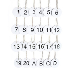 Lot de 24 jetons blancs gravure laser sur gravoply