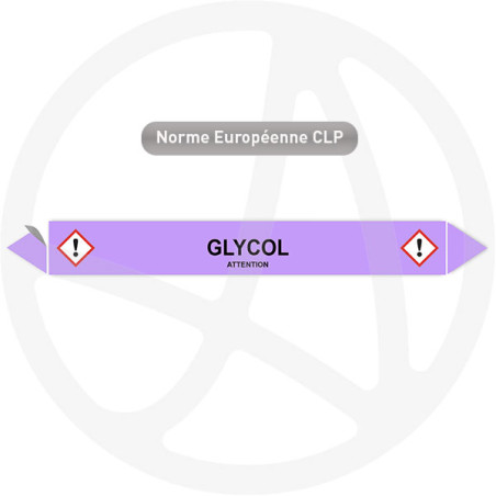 Marqueur de tuyauterie CLP Glycol Acide