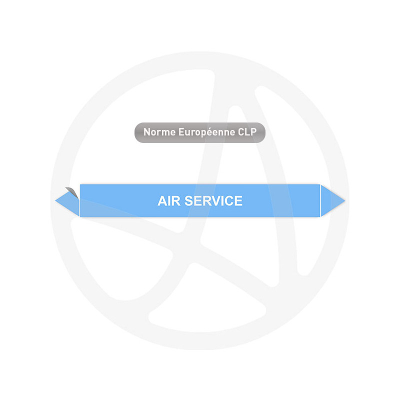 Marqueur de tuyauterie CLP Air service conforme à la norme NFX 08-002