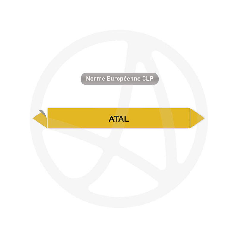 Marqueur de tuyauterie CLP Atal conforme à la norme NFX 08-002
