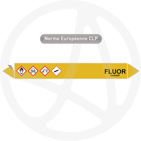 Marqueur de tuyauterie CLP Fluor