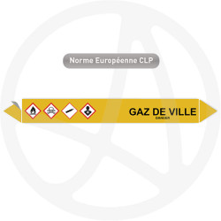 Marqueur de tuyauterie CLP Gaz de ville