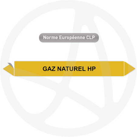 Marqueur de tuyauterie CLP Gaz naturel HP