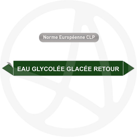 Marqueur de tuyauterie CLP Eau glycolée glacée retour