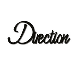 Mot découpé au laser : DIRECTION