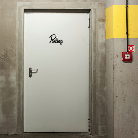 Mot découpé au laser : DOUCHE