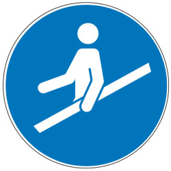 Pictogramme obligation  Utiliser la main courante