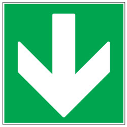 Pictogramme de secours  Flèche verte vers le bas