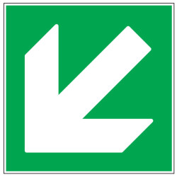 Pictogramme de secours  Flèche verte vers le bas gauche