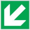Pictogramme de secours  Flèche verte vers le bas gauche