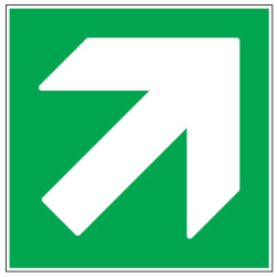 Pictogramme de secours  Flèche verte vers le haut droit